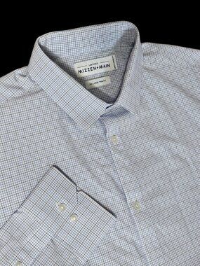 Mizzen + Main Men's XXL Leeward Dress Shirt Trim Fit Long Sleeve Plaid Office